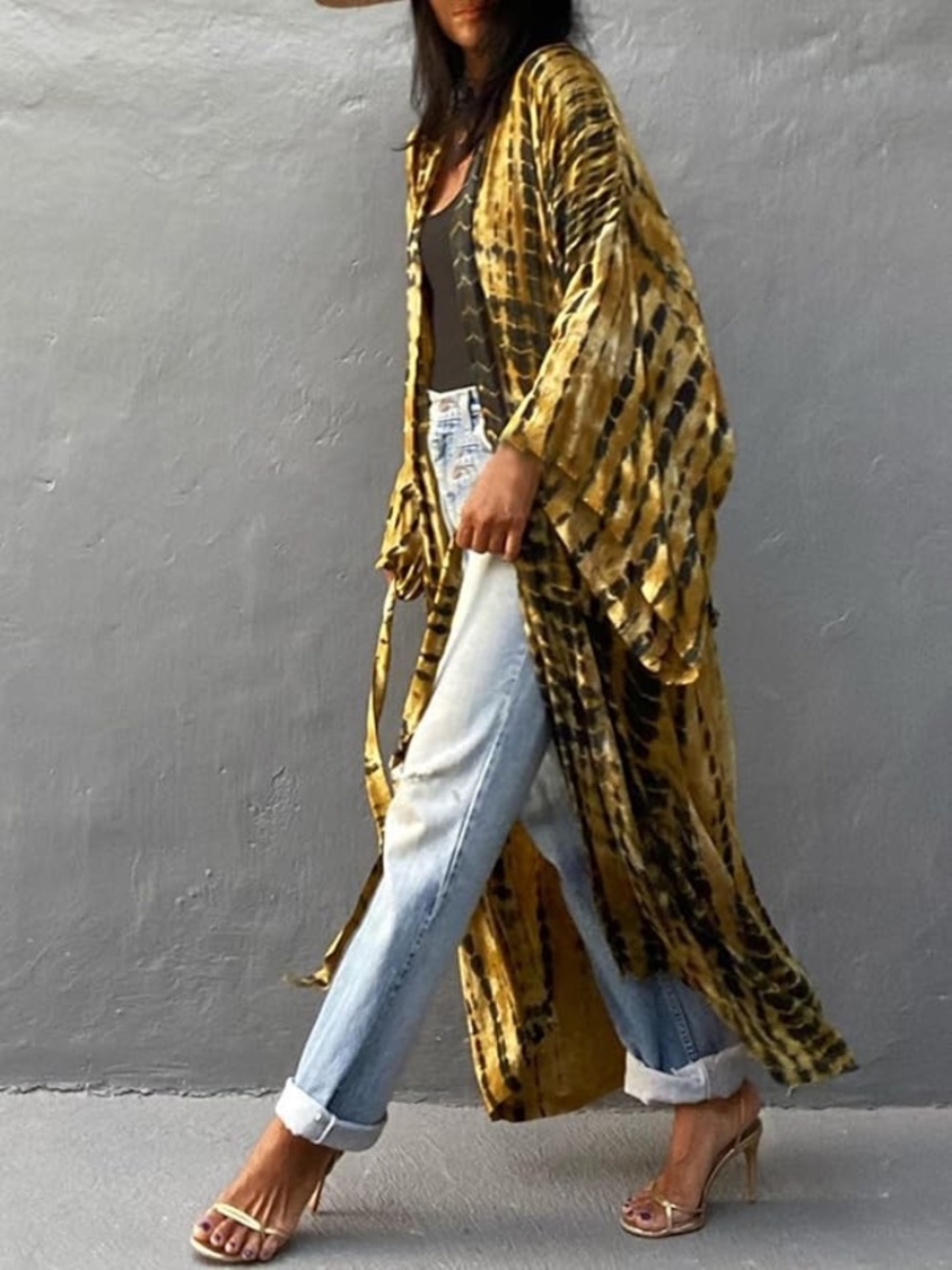 Boho Tie Dye Kimono Duster Coverup New Item